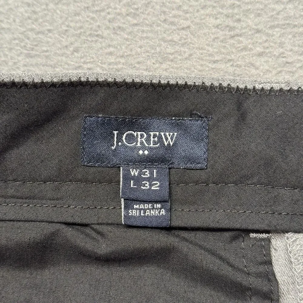 J.Crew Slim Bedford Mens 31X32 Pants Gray Chino Flat Front Casual Office Preppy